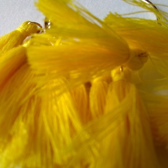 New Bright Yellow Hot Long Sexy Tassel Earrings - Picture 2 of 4